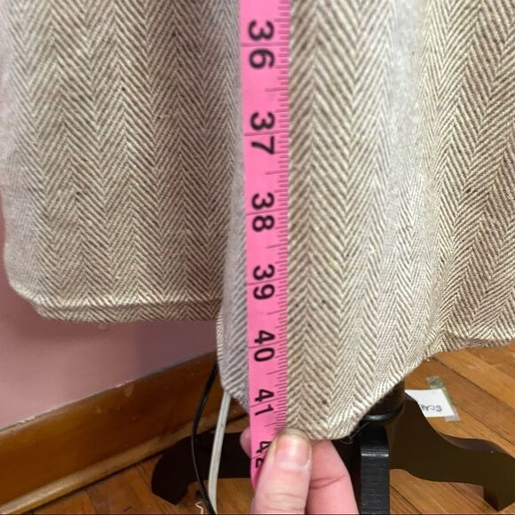 Vintage Plaisir Paris New York Spring Herringbone Wool Coat - Picture 5 of 11